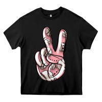 Black baseball peace sign Heavy Core Tee - Jasminsmagicworld