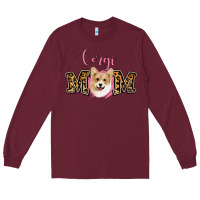 Burgundy Corgi Mom Long Sleeve Tee - Jasminsmagicworld