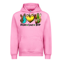 Fuchsia Pink peace love beer Urban Hoodie - AdoDesignShop