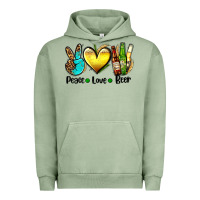 Pigment Oil Green peace love beer Urban Hoodie - AdoDesignShop