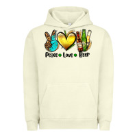 Pigment Pistachio peace love beer Urban Hoodie - AdoDesignShop
