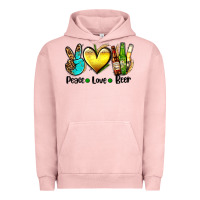 Pigment Salmon peace love beer Urban Hoodie - AdoDesignShop