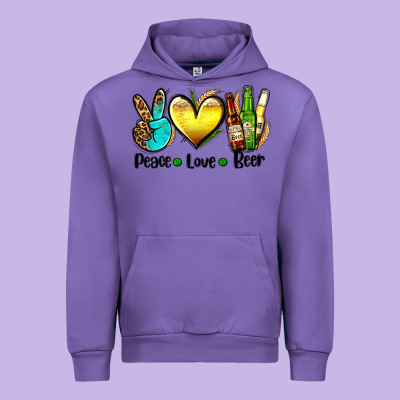 Peace Love Beer Urban Hoodie Designed By Adodesignshop