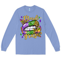 Colony Blue mardi gras with  lip olivia Long Sleeve Tee - OliviaCreatesArt