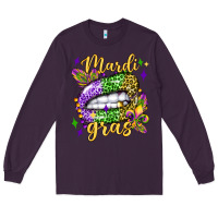 Plum mardi gras with  lip olivia Long Sleeve Tee - OliviaCreatesArt