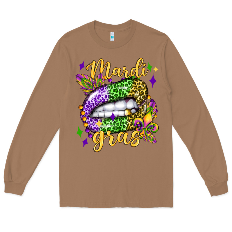 Mardi Gras With  Lip Olivia Long Sleeve Tee by OliviaCreatesArt | Teevron