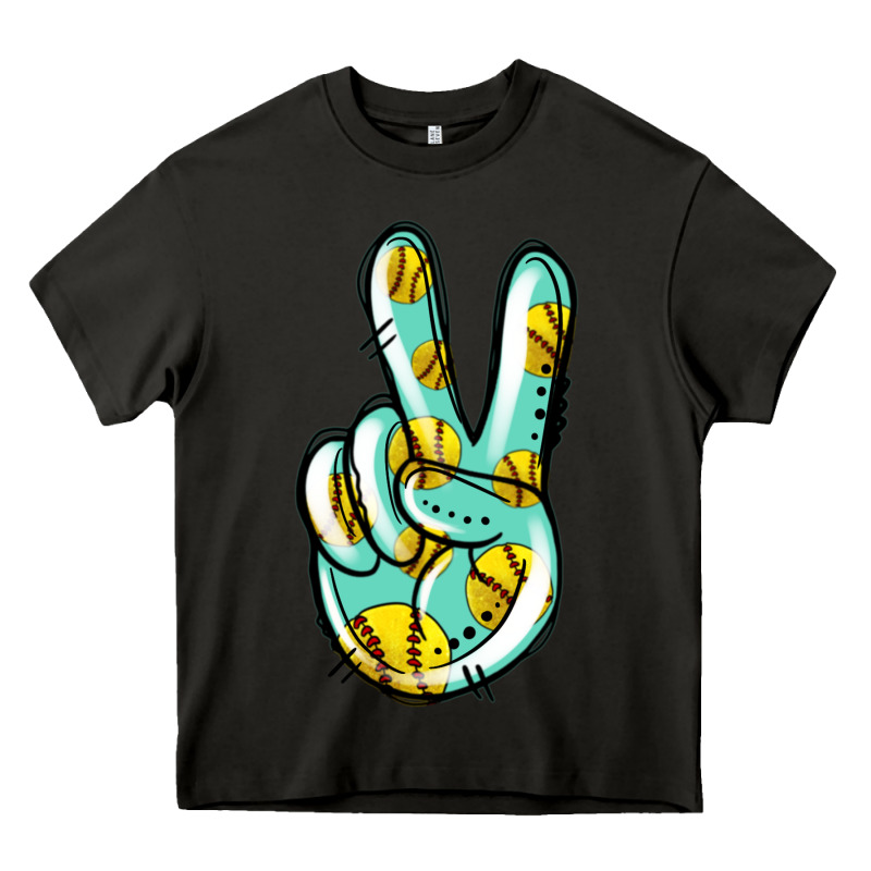 Softball Peace Sign Heavy Core Tee by Jasminsmagicworld | Teevron