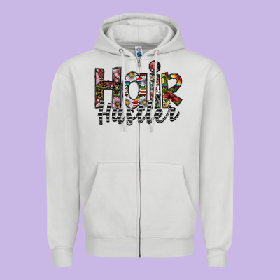 Hair Hustler Zipper Hoodie Designed By Sublimationcraftshop
