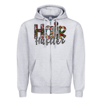 Heather Grey hair hustler Zipper Hoodie - SublimationCraftShop