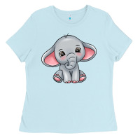 Baby Blue elephant Ladies Tee - texasbilliewilder