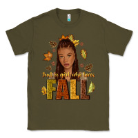 Army Green Just a girl who loves Fall afro woman Classic Tee - NancyCooperArtShop