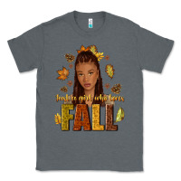 Charcoal Heather Just a girl who loves Fall afro woman Classic Tee - NancyCooperArtShop