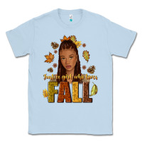 Dusty Blue Just a girl who loves Fall afro woman Classic Tee - NancyCooperArtShop