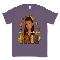 Lavender Just a girl who loves Fall afro woman Classic Tee - NancyCooperArtShop
