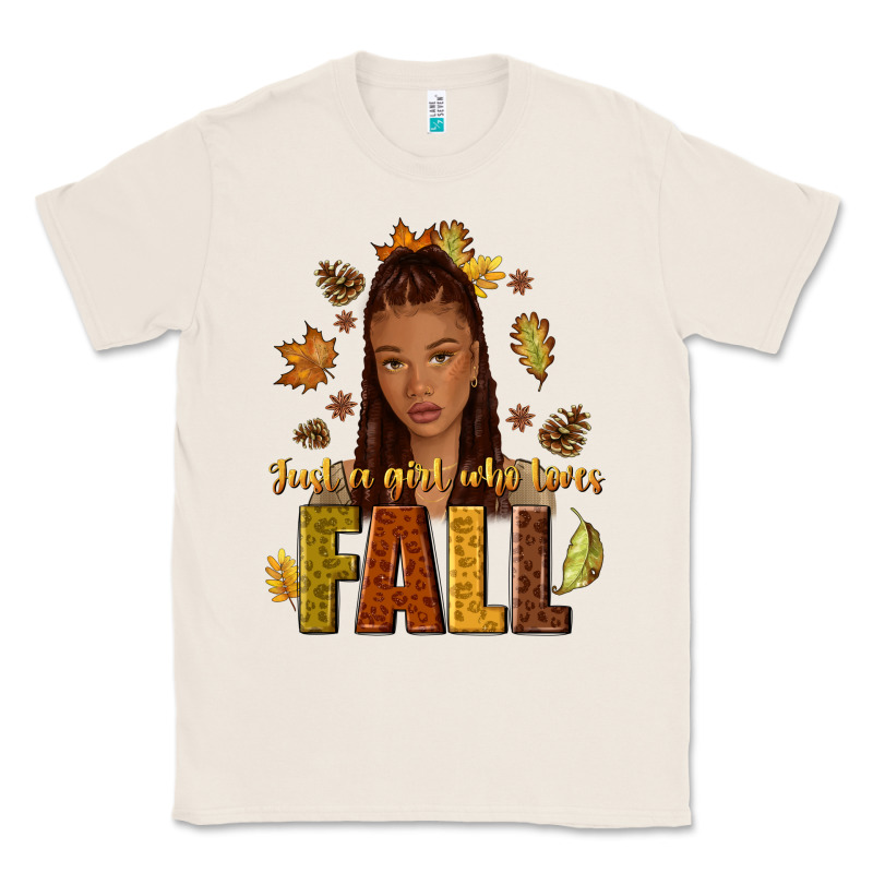 Just A Girl Who Loves Fall Afro Woman Classic Tee by NancyCooperArtShop | Teevron