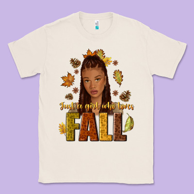 Just A Girl Who Loves Fall Afro Woman Classic Tee Designed By Nancycooperartshop