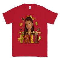 Red Just a girl who loves Fall afro woman Classic Tee - NancyCooperArtShop