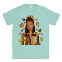 Seafoam Just a girl who loves Fall afro woman Classic Tee - NancyCooperArtShop