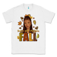 White Just a girl who loves Fall afro woman Classic Tee - NancyCooperArtShop