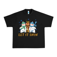 Black let it snow reindeer snowman Urban Heavy Tee - CowGirlArtShop