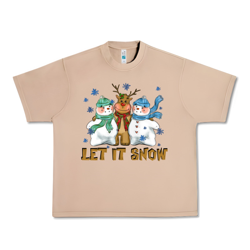 Let It Snow Reindeer Snowman Urban Heavy Tee by CowGirlArtShop | Teevron