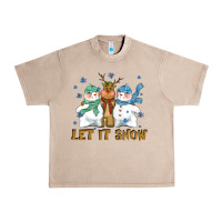French Oak let it snow reindeer snowman Urban Heavy Tee - CowGirlArtShop