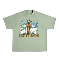 Oil Green let it snow reindeer snowman Urban Heavy Tee - CowGirlArtShop