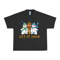 Pigment Black let it snow reindeer snowman Urban Heavy Tee - CowGirlArtShop