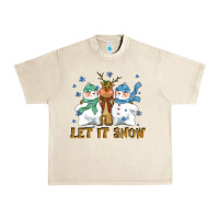 Sandshell let it snow reindeer snowman Urban Heavy Tee - CowGirlArtShop