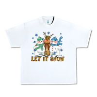 White let it snow reindeer snowman Urban Heavy Tee - CowGirlArtShop