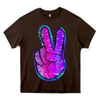 Chocolate Brown Mermaid Peace Sign Heavy Core Tee - Jasminsmagicworld