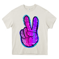 Cream Mermaid Peace Sign Heavy Core Tee - Jasminsmagicworld