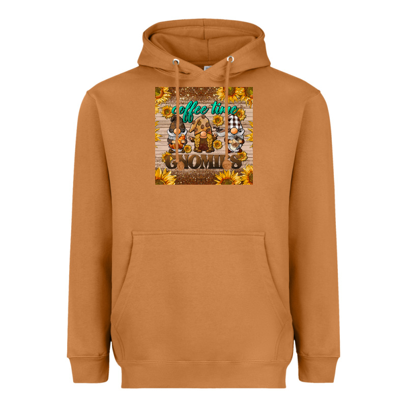Coffee Time Gnomies Mug Coaster Heavyweight Hoodie by BarkalooDesign | Teevron