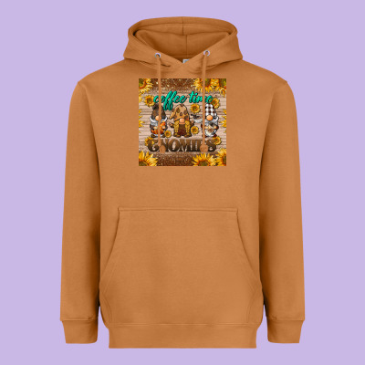 Coffee Time Gnomies Mug Coaster Heavyweight Hoodie Designed By Barkaloodesign