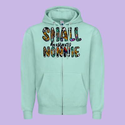 Small Business Nannie Zipper Hoodie Designed By Cowhidedigitalart