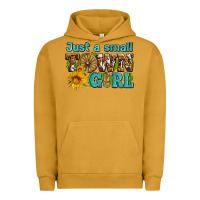 Pigment Peanut Butter just a small town girl with sunflowers and money Urban Hoodie - AdoDesignShop