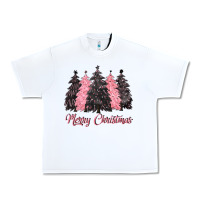 White pink merry christmas Urban Heavy Tee - CowGirlArtShop