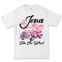 White Leopard Floral Pink Car Jesus Take The Wheel Premium Tee - Bettercallsaul