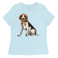 Baby Blue beagle with overflow Ladies Tee - texasbilliewilder
