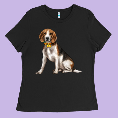 Beagle With Overflow Ladies Tee Designed By Texasbilliewilder