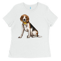 White beagle with overflow Ladies Tee - texasbilliewilder