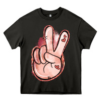Asphalt Floral Argyle Peace Sign Heavy Core Tee - Jasminsmagicworld