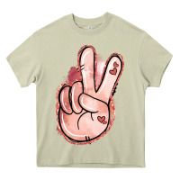 Mossy Floral Argyle Peace Sign Heavy Core Tee - Jasminsmagicworld
