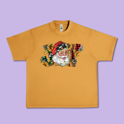 Santa Joy With Sunflowers Urban Heavy Tee Designed By Ranaportraitstore