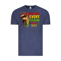 Vintage Denim juneteenth breaking every chain since 1865 Vintage Tee - CowGirlArtShop