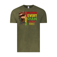 Vintage Olive juneteenth breaking every chain since 1865 Vintage Tee - CowGirlArtShop