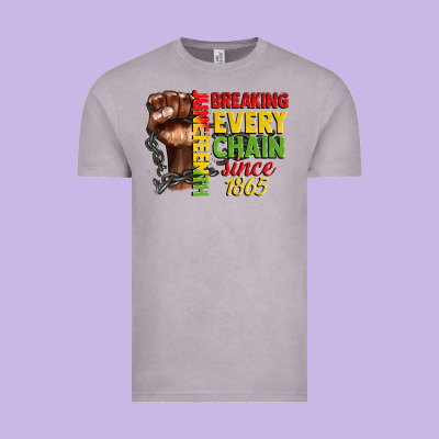 Juneteenth Breaking Every Chain Since 1865 Vintage Tee Designed By Cowgirlartshop