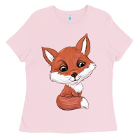 Bubblegum Pink fox Ladies Tee - texasbilliewilder