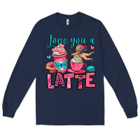 Navy love you a latte Long Sleeve Tee - OliviaCreatesArt