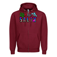 Burgundy be salty Zipper Hoodie - CowhideDigitalArt